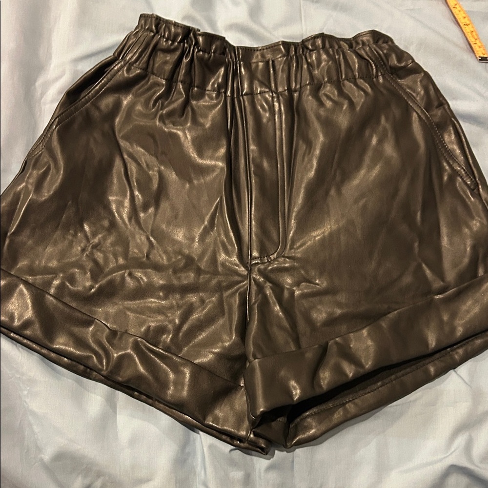 Women's Abercrombie &Fitch Black Faux Leather Shorts